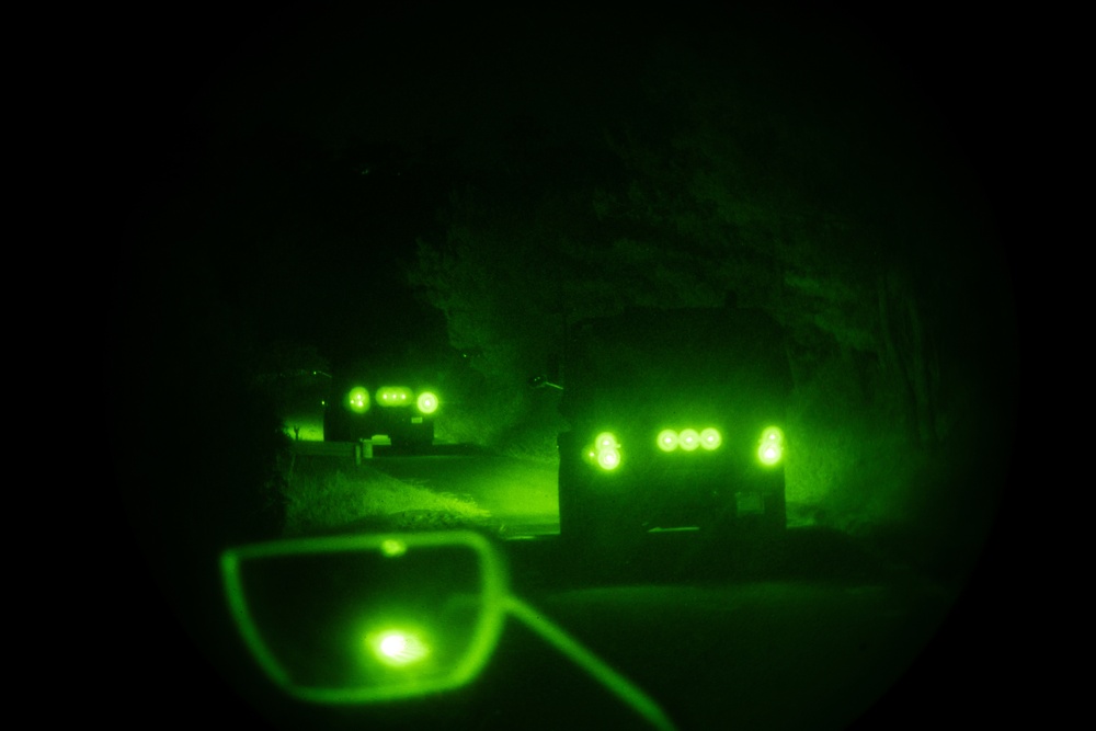 Combat Logistics Battalion 4 Marines conduct night-driving course