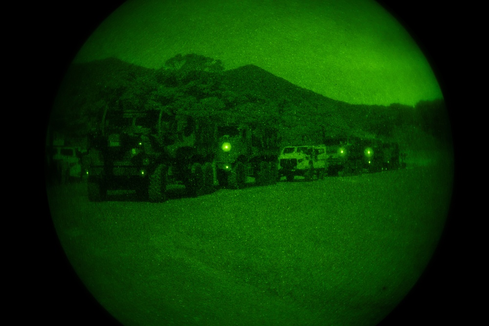 Combat Logistics Battalion 4 Marines conduct night-driving course