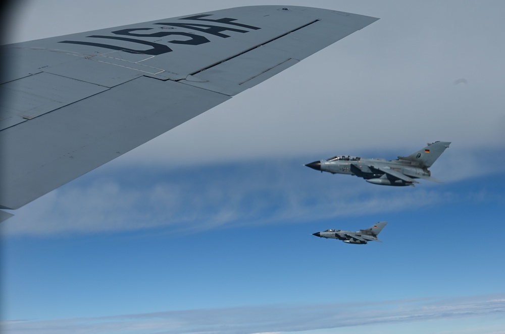 Ample Strike Exercise KC-135 refuels German Tornado