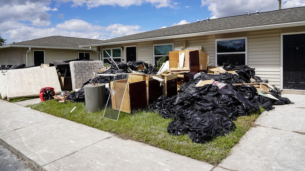 Apartment Complex Damaged From Hurricane Ian