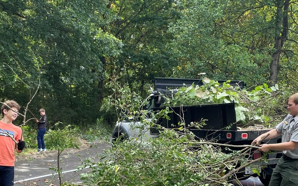 Volunteers clean Stark Knob Boat Ramp during National Public Lands Day