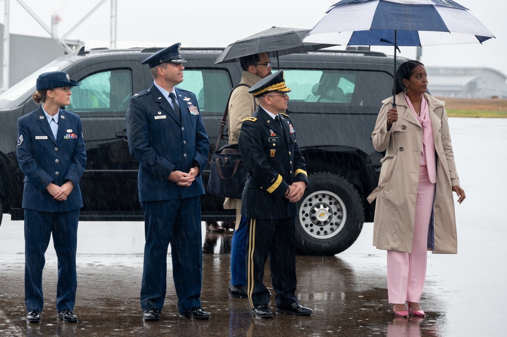 Vice President Harris Lands at Bradley Air National Guard Base