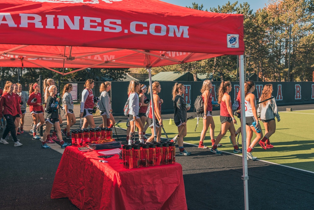 Boston Marines host Harvard field hockey team building