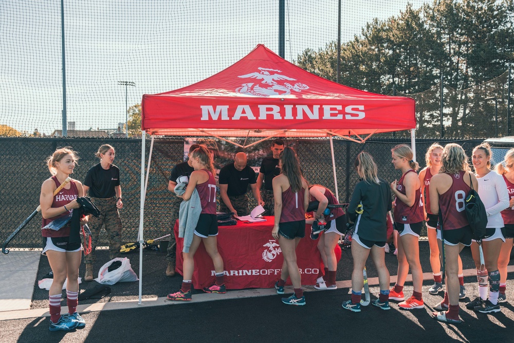 Boston Marines host Harvard field hockey team building