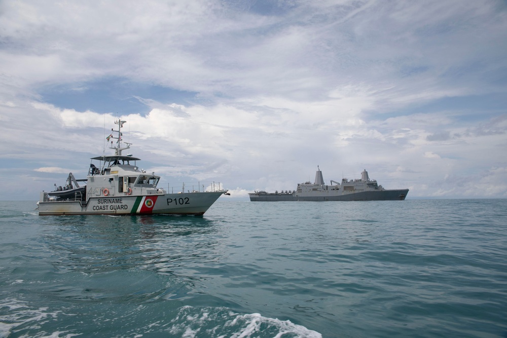 USS Mesa Verde and Surinamese Navy Work Together in the Caribbean Sea