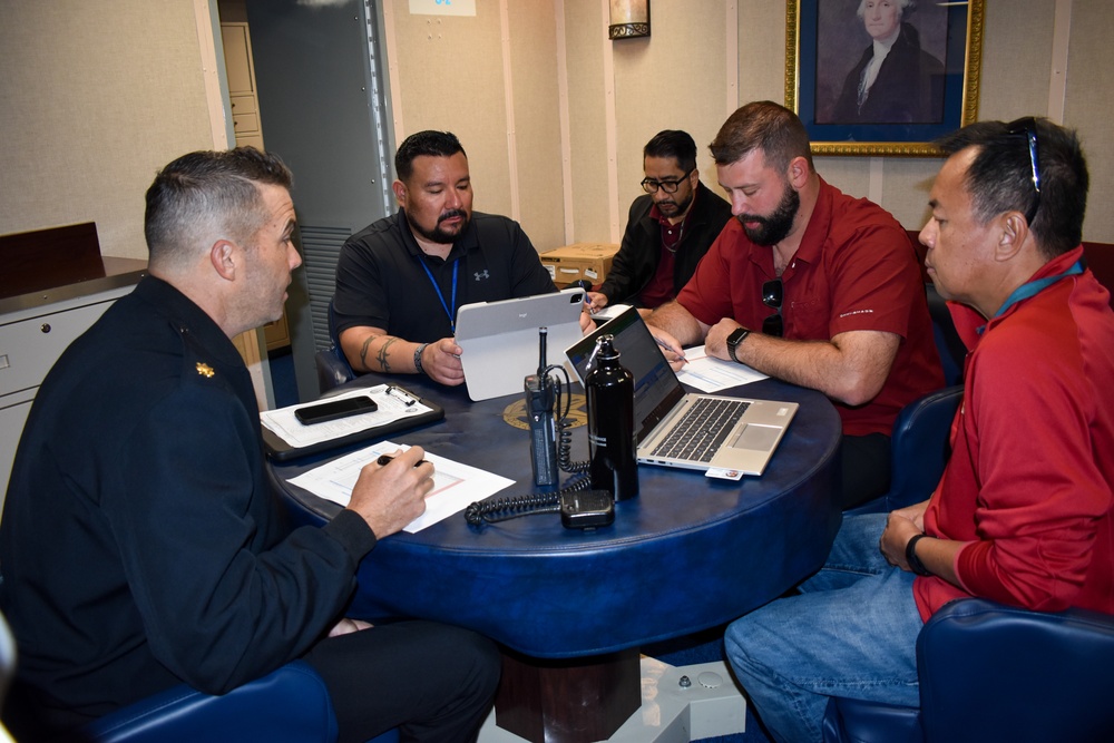 Members of the Operational Forces Contracting Support Team  from NUSS Princeton in San Francisco on Oct 3. AVSUP FLC San Diego meet with Supply Officer aboard