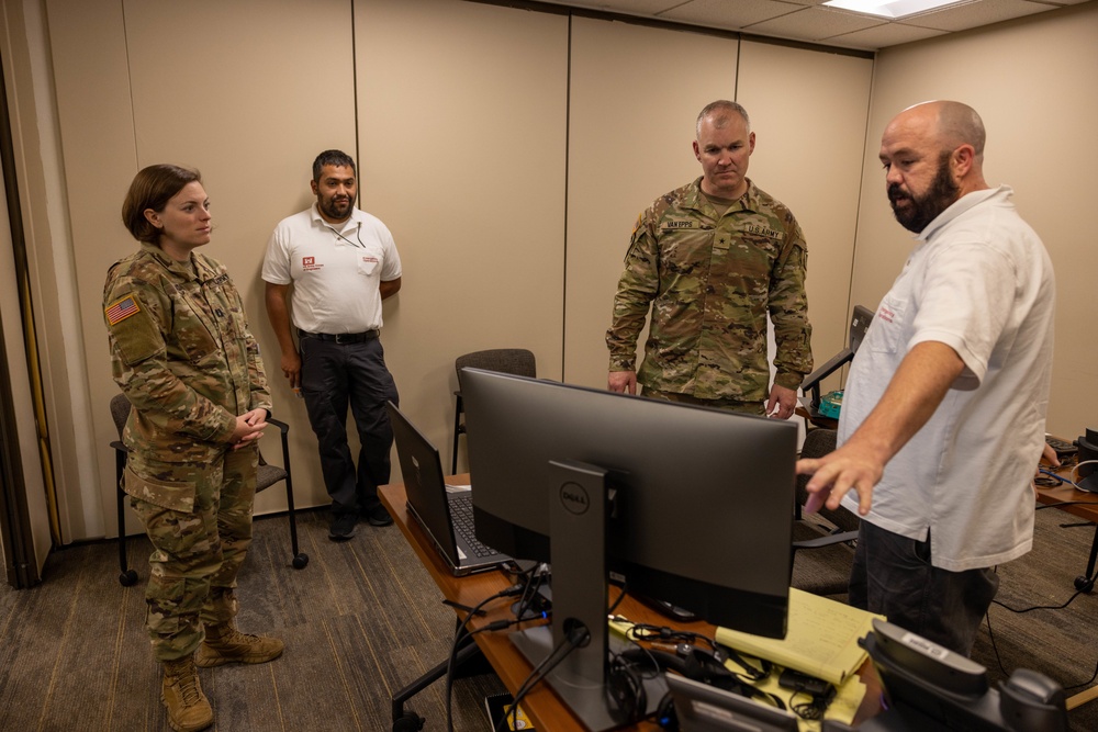 USACE Portland District volunteers field calls in the Blue Roof emergency control center on October 5, 2022.