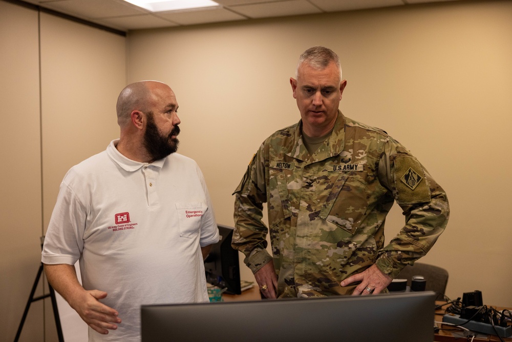 USACE Portland District volunteers field calls in the Blue Roof emergency control center on October 5, 2022.