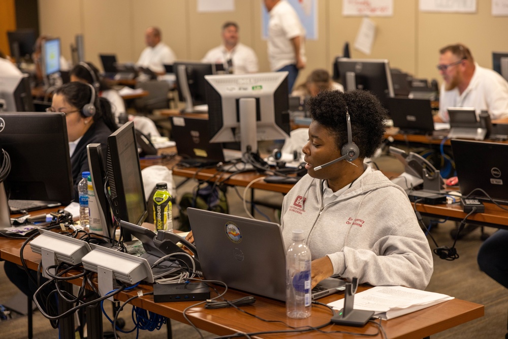 Portland district volunteers train in emergency procedures for Operation Blue Roof on October 5, 2022.