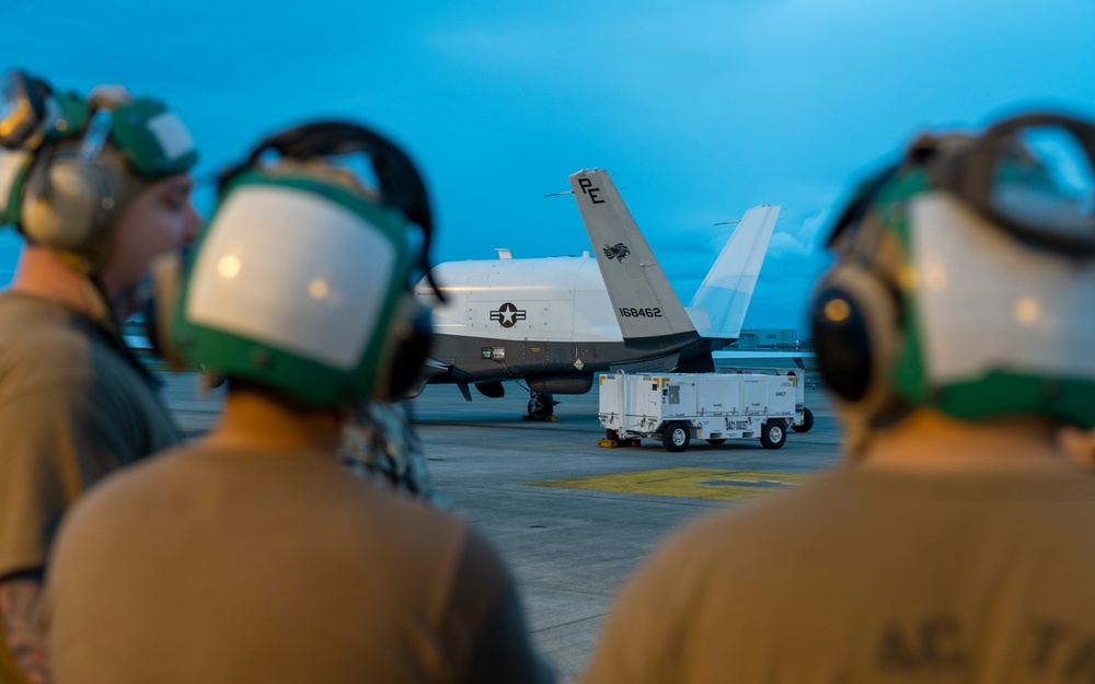 U.S. Navy MQ-4C Triton departs MCAS Iwakuni