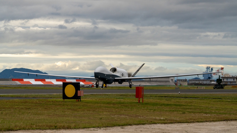 U.S. Navy MQ-4C Triton departs MCAS Iwakuni