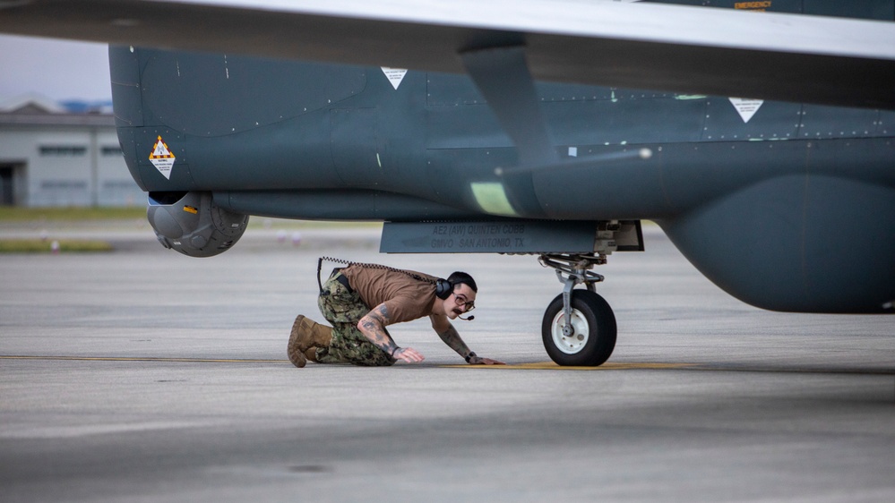 U.S. Navy MQ-4C Triton departs MCAS Iwakuni