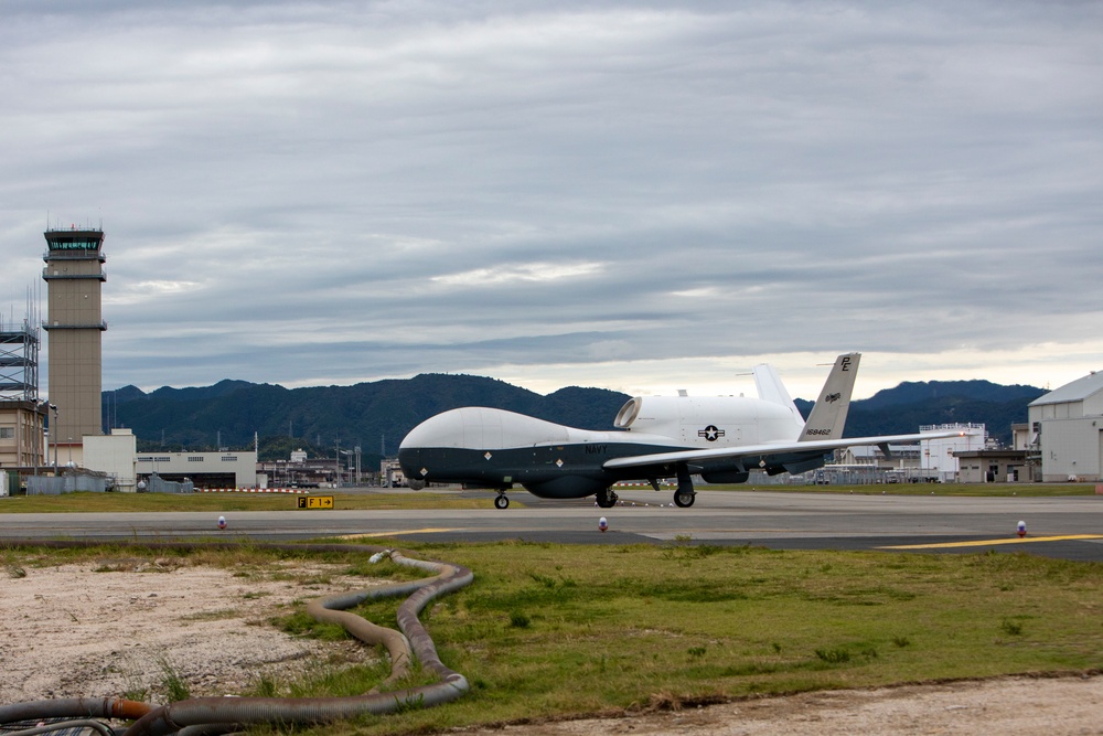 U.S. Navy MQ-4C Triton departs MCAS Iwakuni