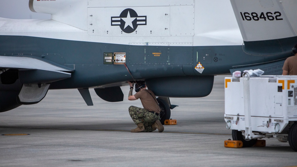 U.S. Navy MQ-4C Triton departs MCAS Iwakuni