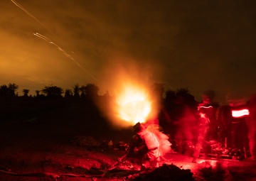 Night Barrage With 120mm Mortars