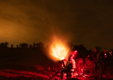 Night Barrage With 120mm Mortars