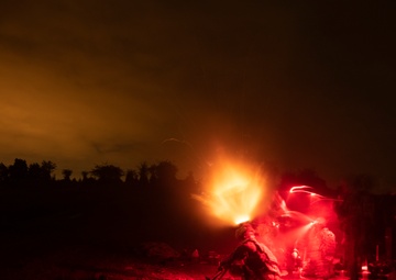 Night Barrage With 120mm Mortars