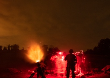 Night Barrage With 120mm Mortars