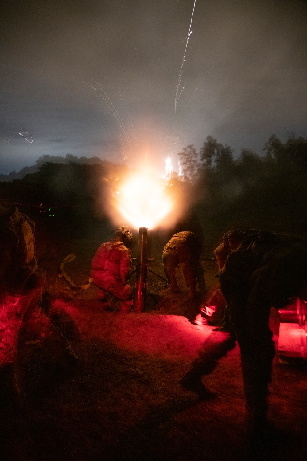 Night Barrage With 120mm Mortars