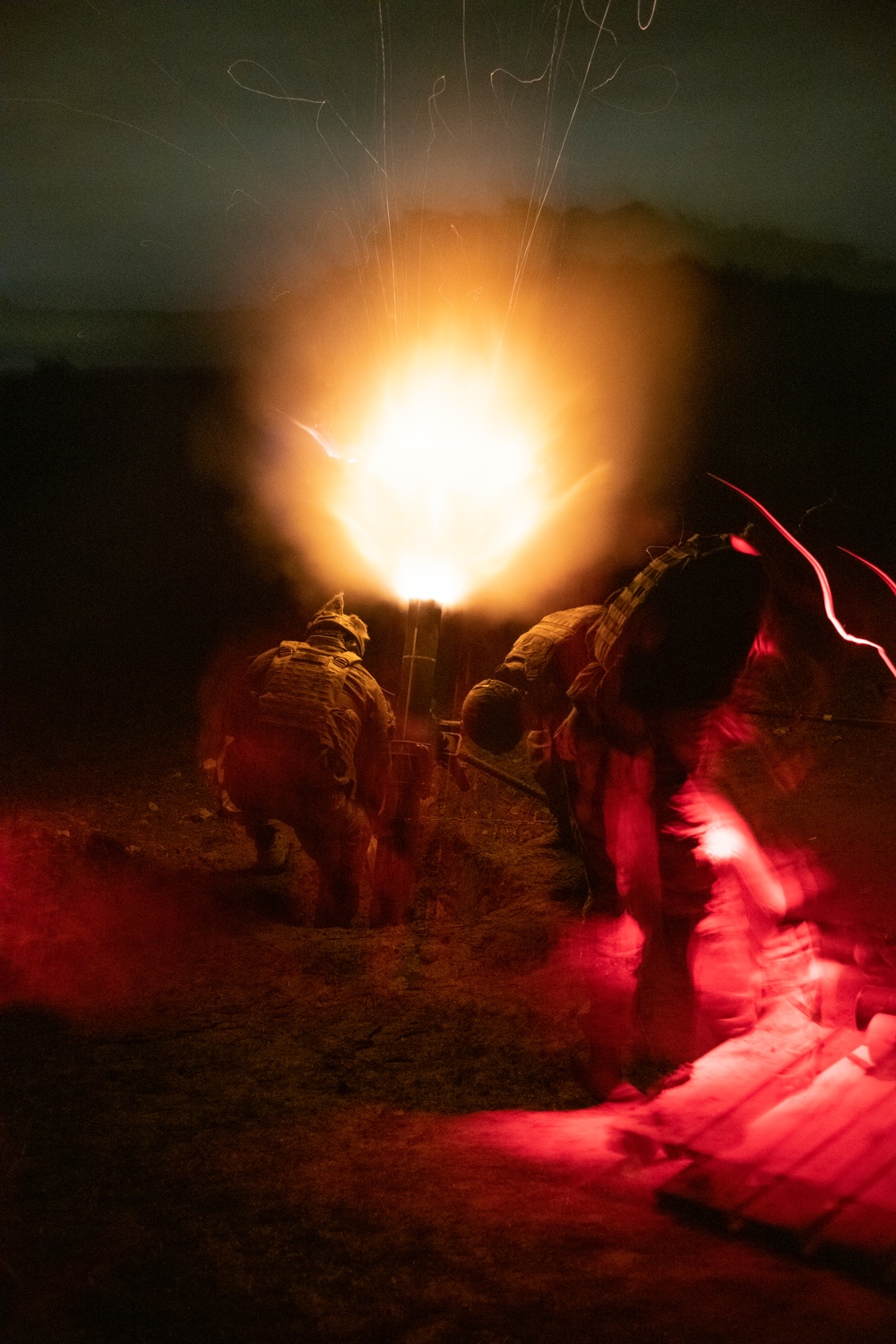 Night Barrage With 120mm Mortars