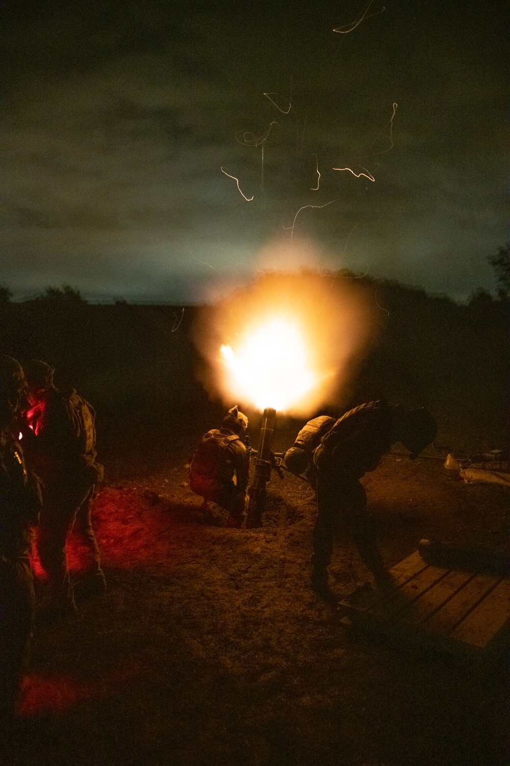 Night Barrage With 120mm Mortars