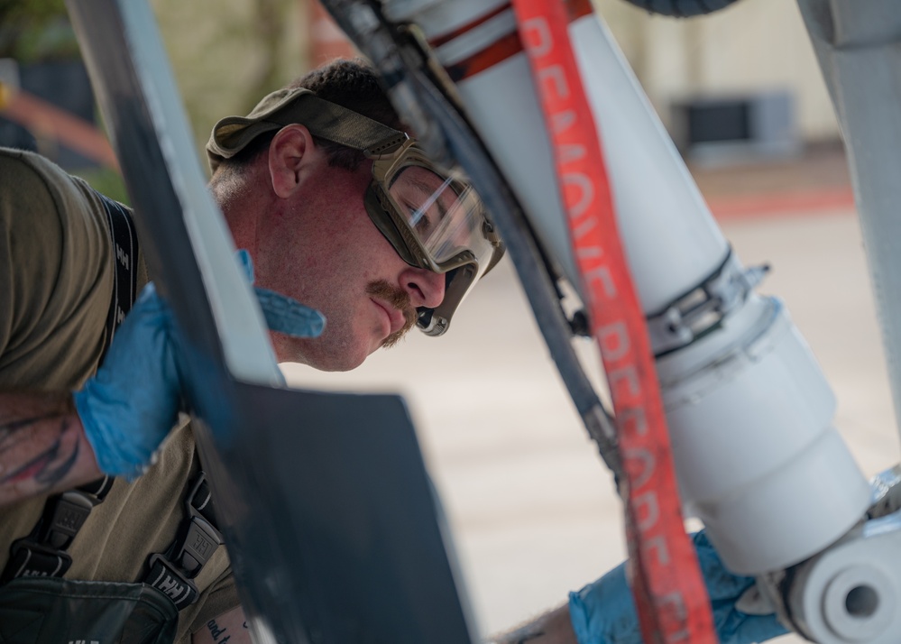 A-10 Demonstration Team washes an A-10