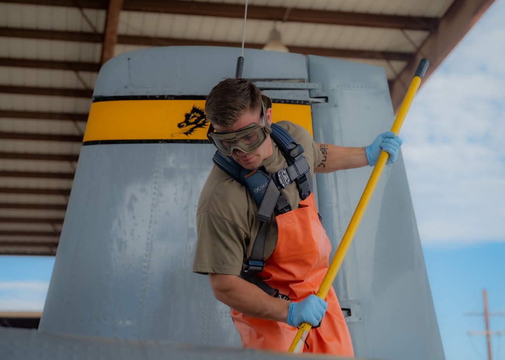 A-10 Demonstration Team washes an A-10