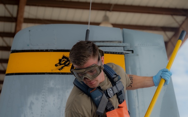 A-10 Demonstration Team washes an A-10