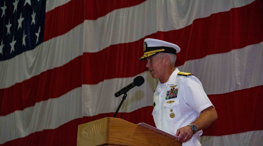 USS Ronald Reagan (CVN 76) conducts change of command ceremony at sea