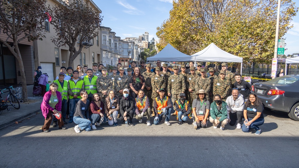 SF Fleet Week: Marines, Sailors prepare bags of food during Food Bank