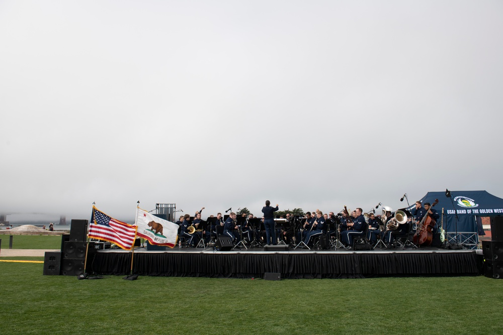 Band of the Golden West performs at the Presidio Tunnel Tops