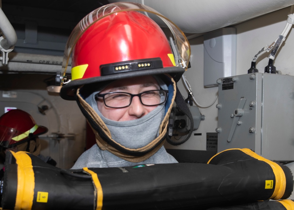 USS Tripoli Conducts General Quarters Drill