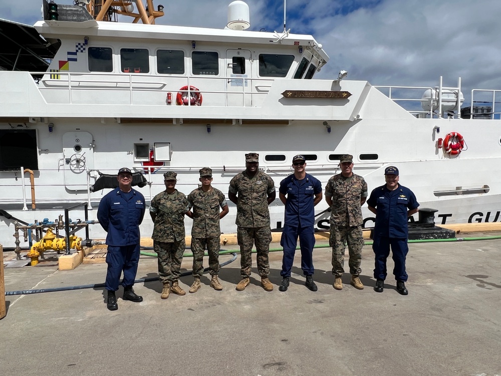 Coast Guard, Navy, and Marine Corps members visit USCGC Joseph Gerczak (WPC 1126)