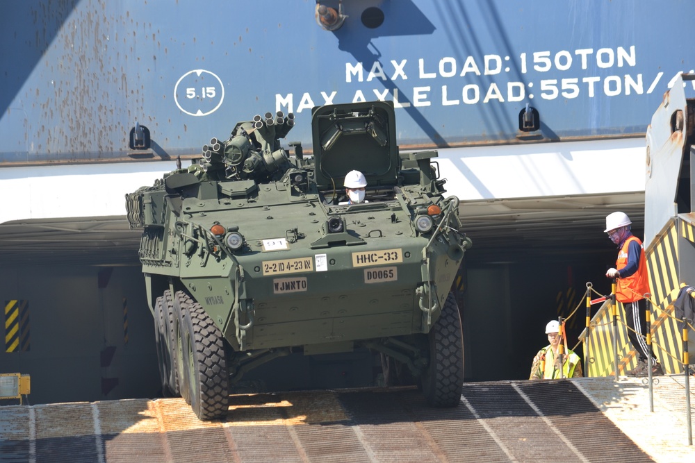 2-2 SBCT vehicles arrive in Korea