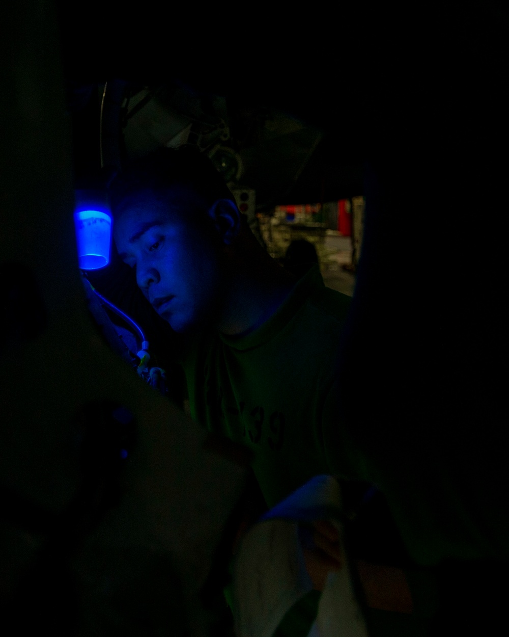 Sailor Performs Cavity Inspection On An Aircraft