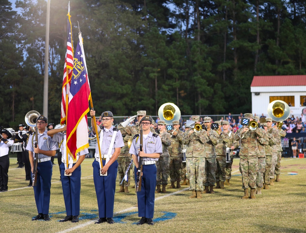 Marne Division attends Richmond Hill High School Military Appreciation Game