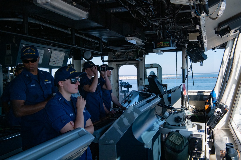 Coast Guard Cutter Hamilton departs for US European Command deployment