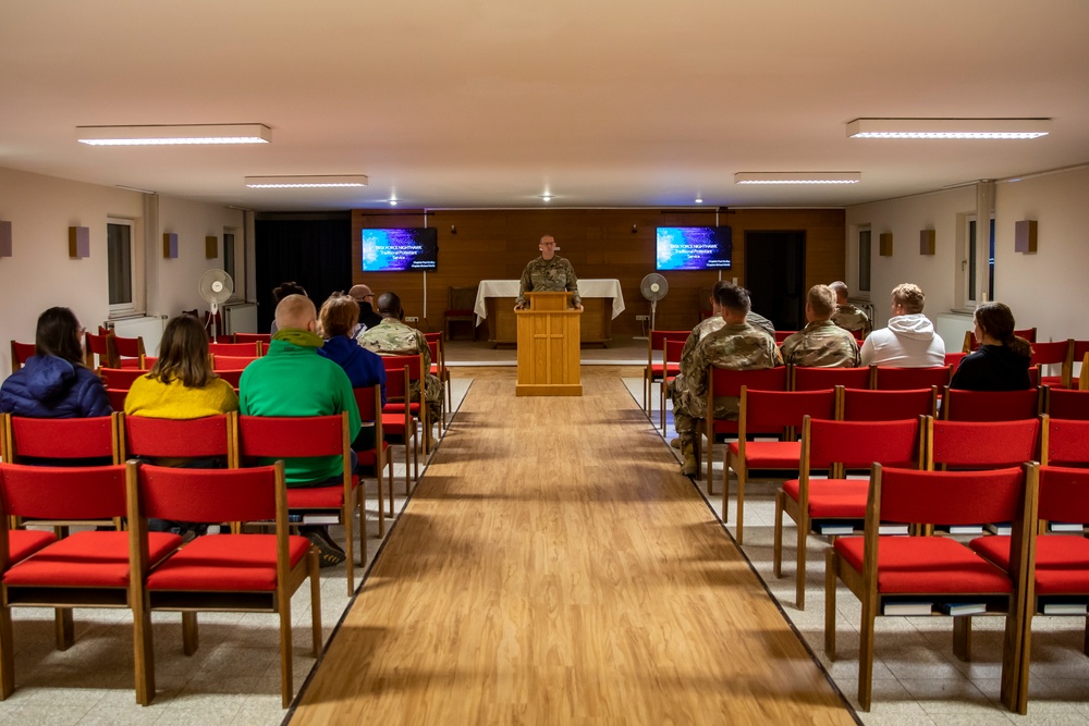 Task Force Nighthawk Soldiers attend chapel service