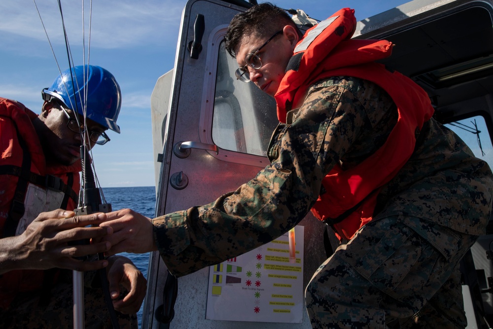 USS TRIPOLI BOAT OPS