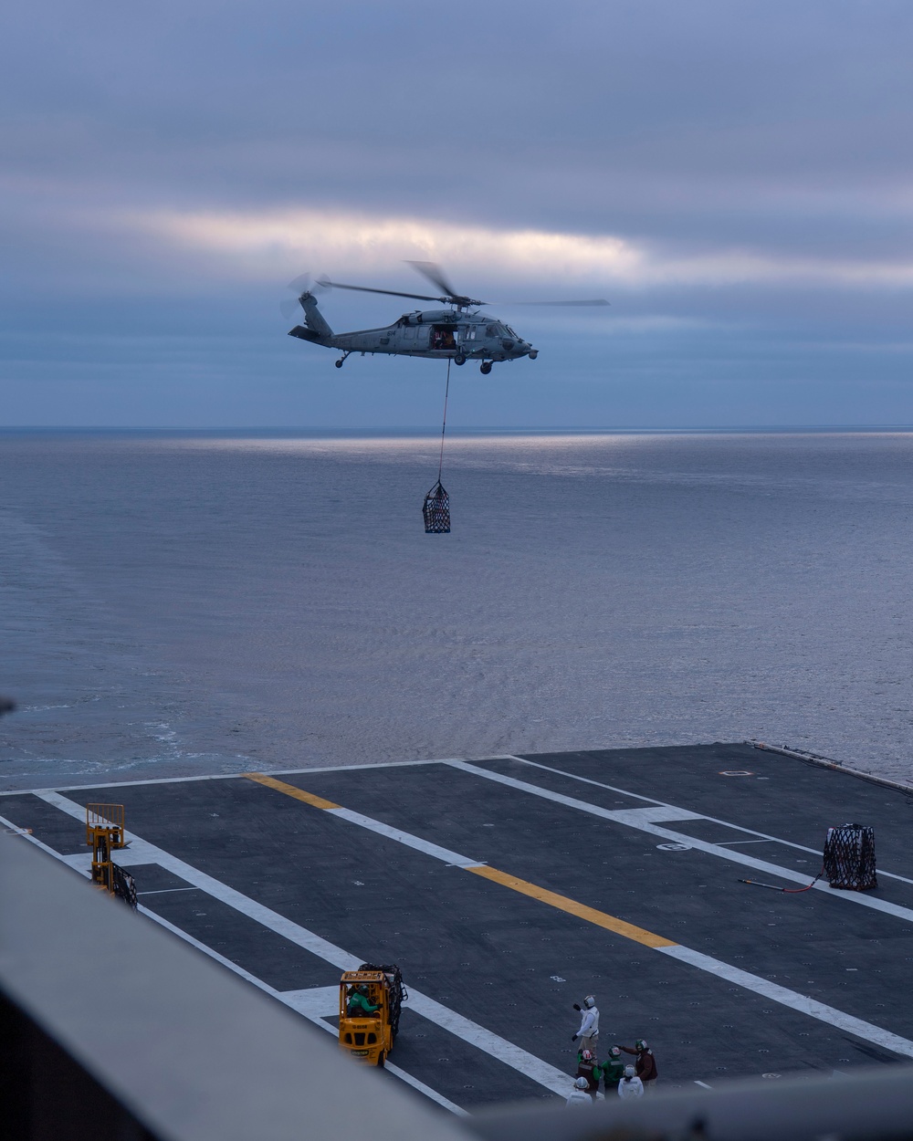 USS Nimitz Replinishes At Sea