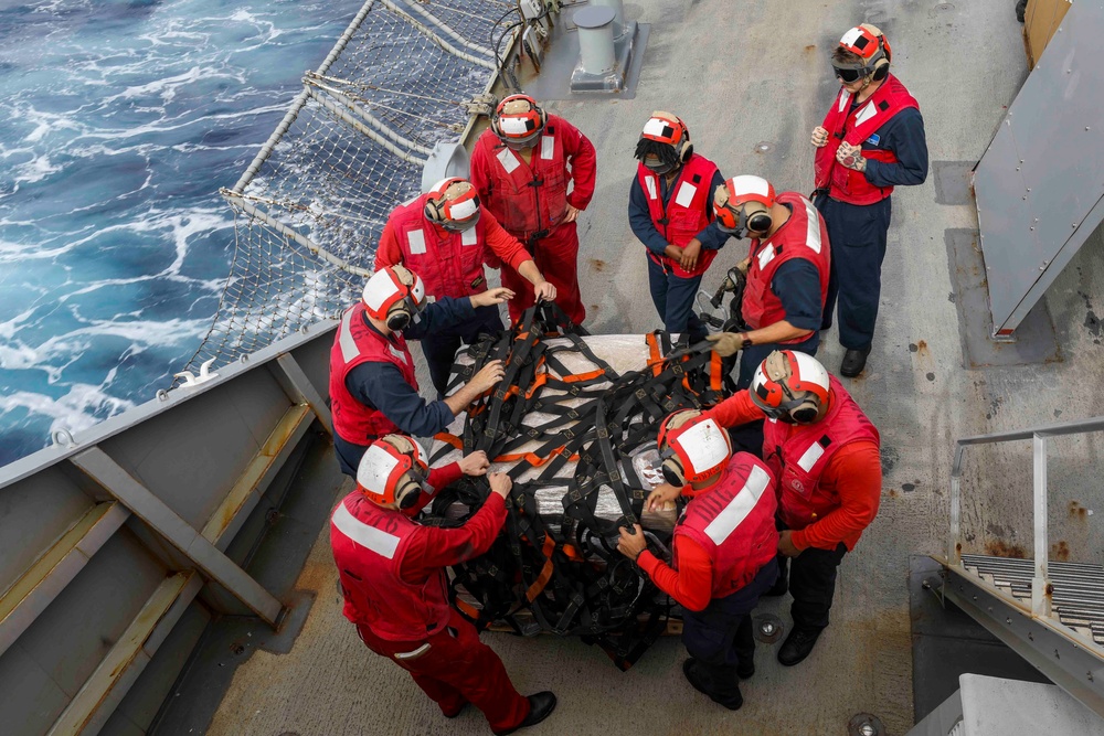 USS Higgins Conducts RAS with USNS Rappahannock and Royal Canadian Navy