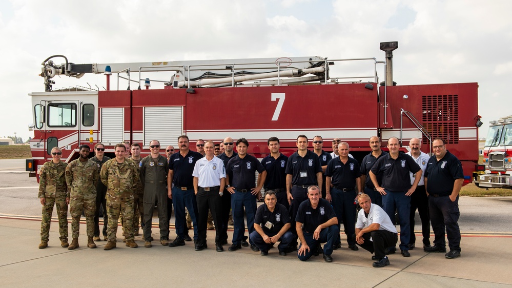 97th EARS train 39th CES Turkish firefighters on KC-135 emergency procedures