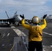 Sailor Taxis A F/A-18E Super Hornet