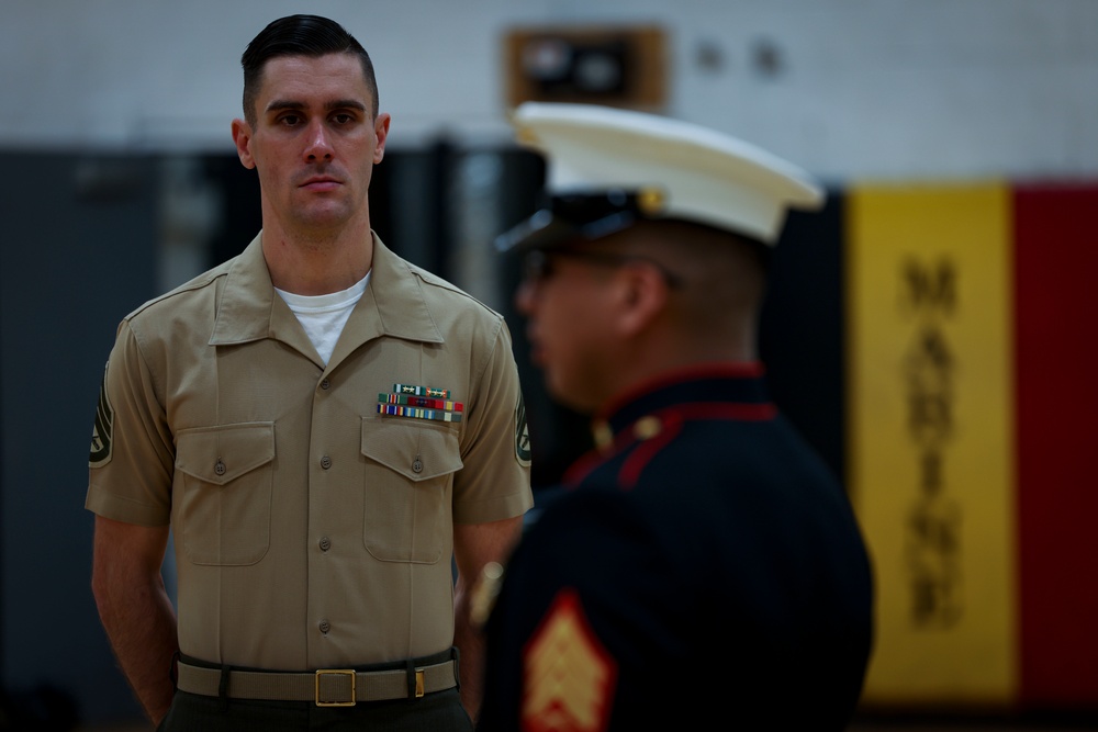 Barracks Marines completed the final evaluation of Ceremonial Drill School