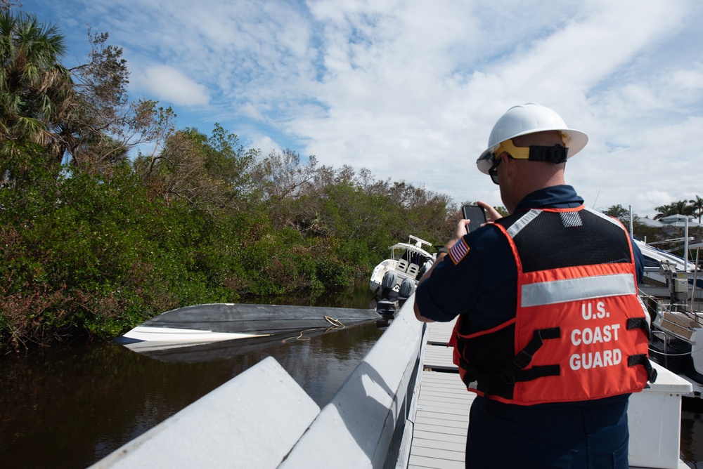 Coast Guard members conduct port assessment post Hurricane Ian landfall