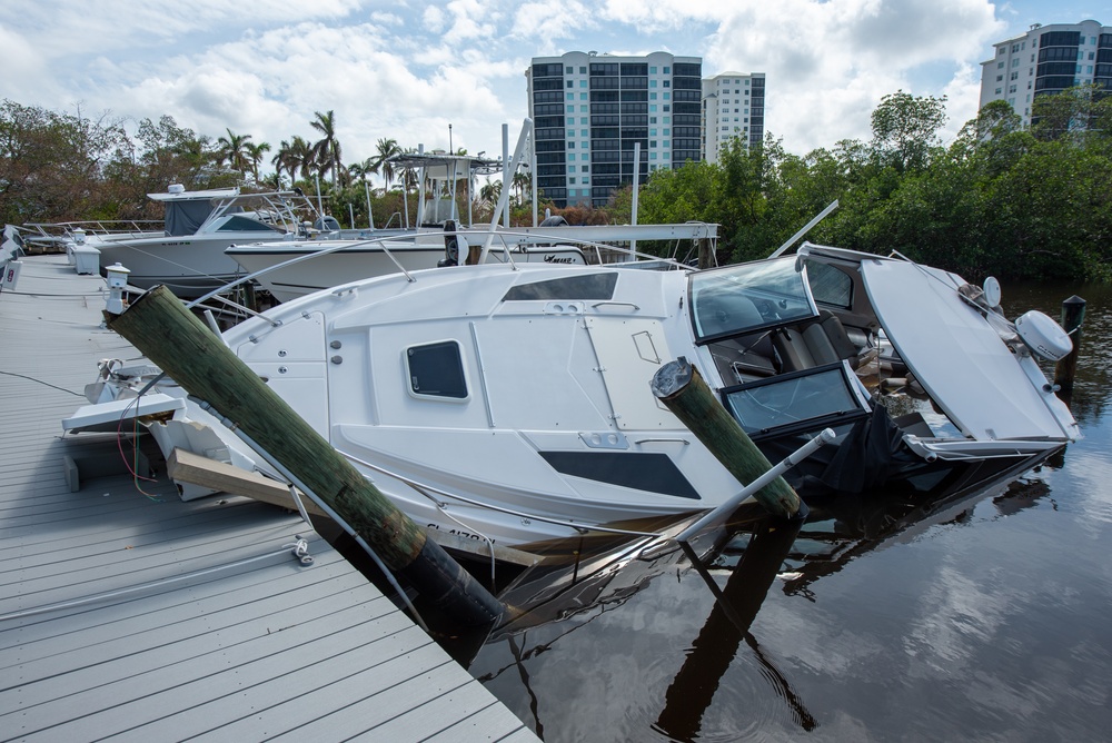 Coast Guard members conduct port assessment post Hurricane Ian landfall