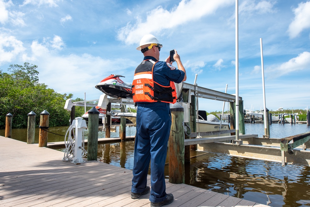 Coast Guard members conduct port assessment post Hurricane Ian landfall