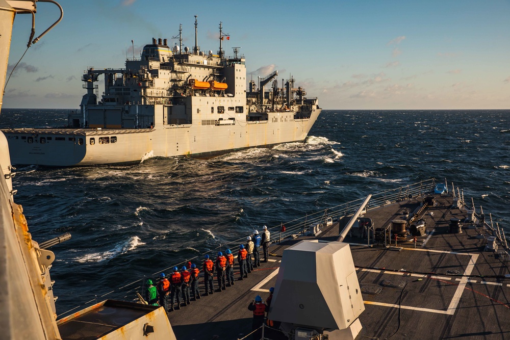 USS Paul Ignatius (DDG 117) Conducts RAS with USNS William Mclean (T-AKE 12)