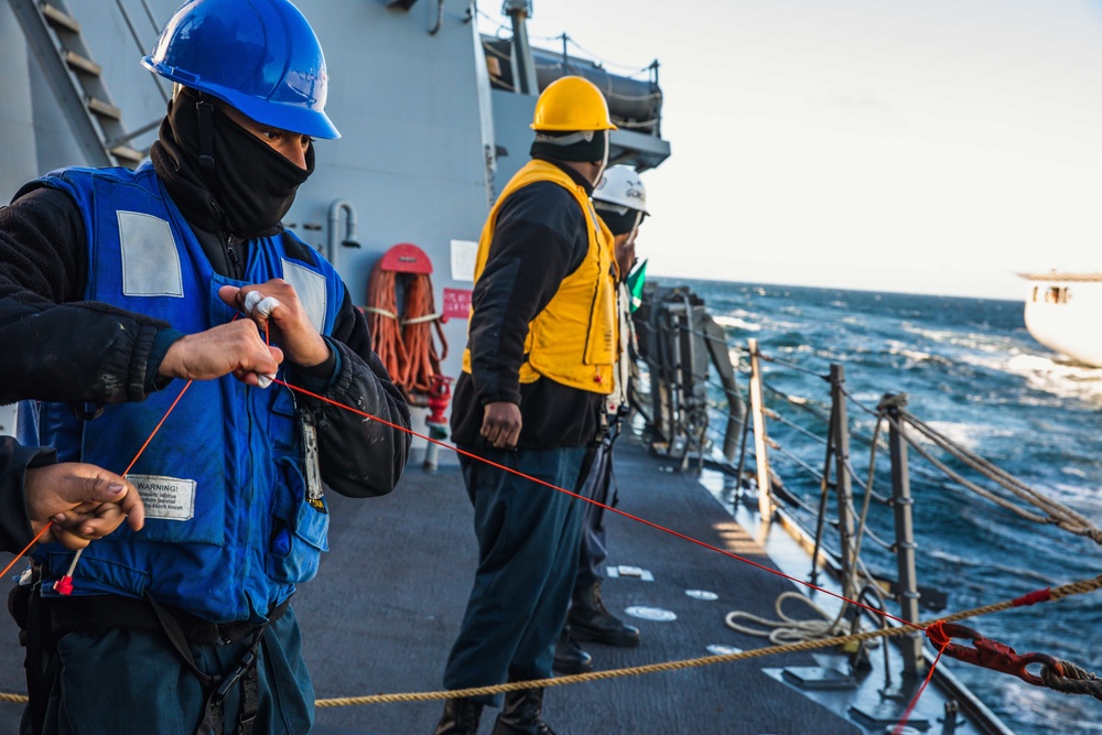 USS Paul Ignatius (DDG 117) Conducts RAS with USNS William Mclean (T-AKE 12)