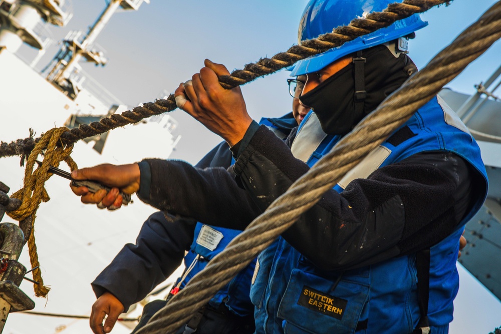 USS Paul Ignatius (DDG 117) Conducts RAS with USNS William Mclean (T-AKE 12)